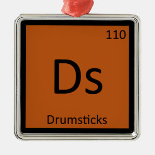 Ornement Métallique Ds - Darmstadtium Symbole du tableau périodique ch
