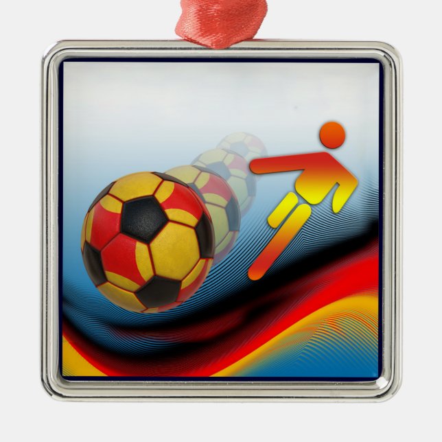 Ornement Métallique Dynamique du football et du football (Devant)