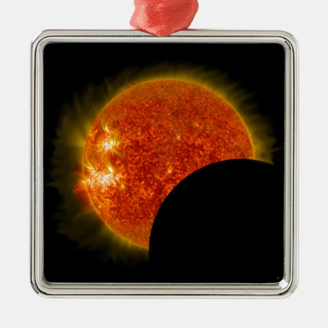 Ornement Métallique Éclipse solaire en cours (Devant)