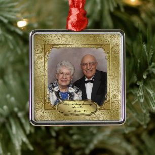 Ornement Métallique Élégant 50e anniversaire de Mariage