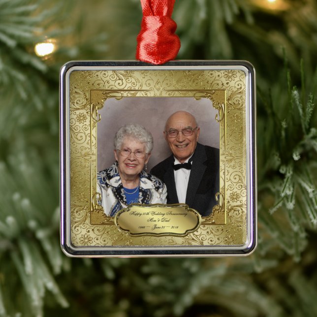 Ornement Métallique Élégant 50e anniversaire de Mariage (Arbre)