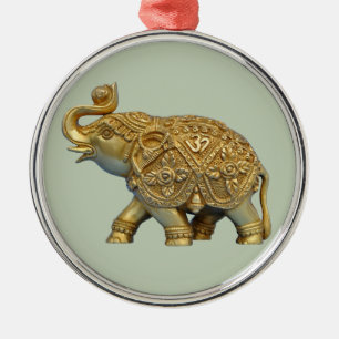 Ornement Métallique Éléphant d'Asie