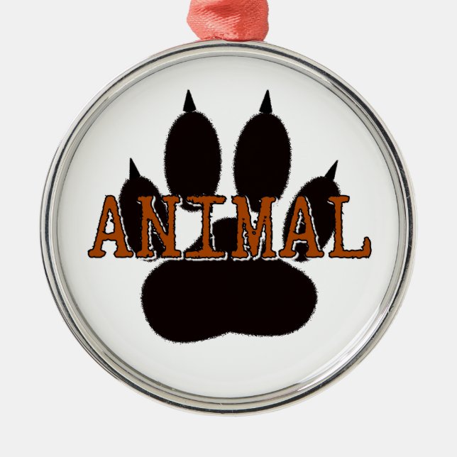 Ornement Métallique Empreinte de patte d'animal noir (Devant)
