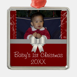 Ornement Métallique Ęr Noël du bébé