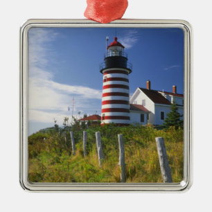 Ornement Métallique États-Unis, Maine, Lubec. Phare de West Quoddy Hea