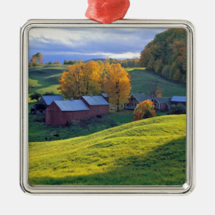 Ornement Métallique États-Unis, Vermont, Jenne Farm. Collines vertes o