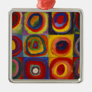 Ornement Métallique Étude de couleur des cercles Carré par Kandinsky