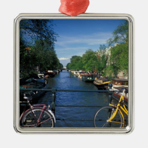 Ornement Métallique Europe, Hollande, Amsterdam, bicyclette jaune et