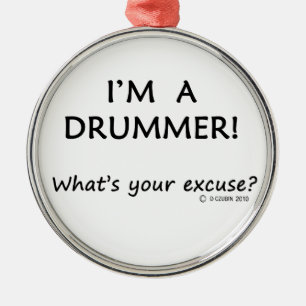 Ornement Métallique Excusez le batteur