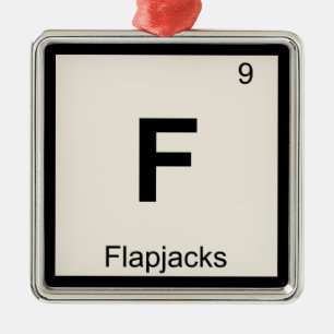 Ornement Métallique F - Flapjacks Symbole du tableau périodique de chi