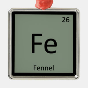 Ornement Métallique Fe - Chimie du Fenouil Symbole du Tableau Périodiq