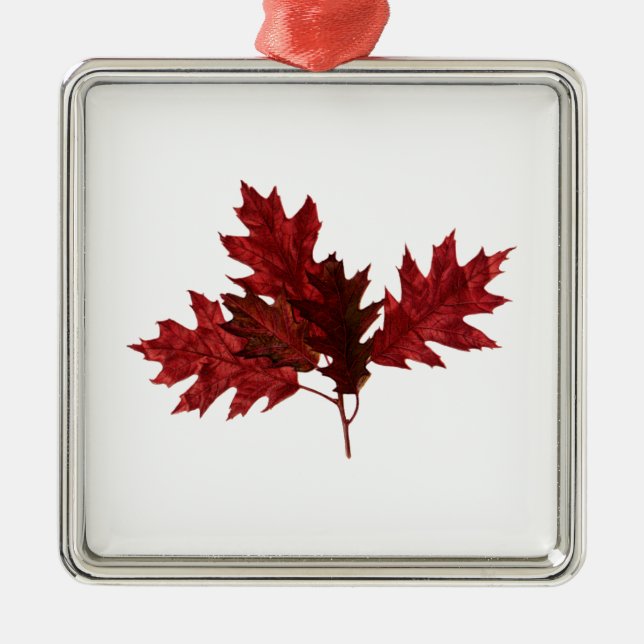 Ornement Métallique Feuille de chêne rouge (Devant)