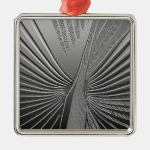 Ornement Métallique Feuille de palme chromé Art déco