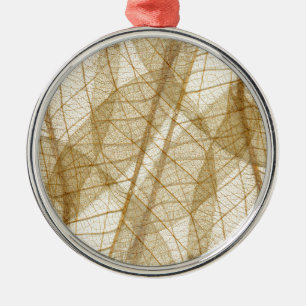 Ornement Métallique Feuilles en dentelle beige crème pâle