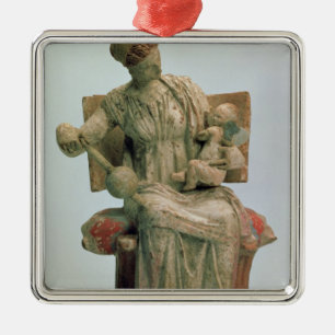 Ornement Métallique Figurine d'Aphrodite jouant avec l'eros