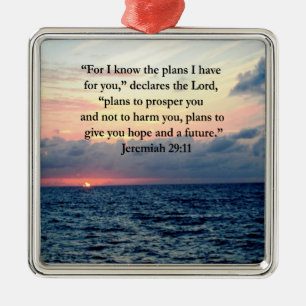 ORNEMENT MÉTALLIQUE FOI À JEREMIAH 29:11 SUNRISE VERSE