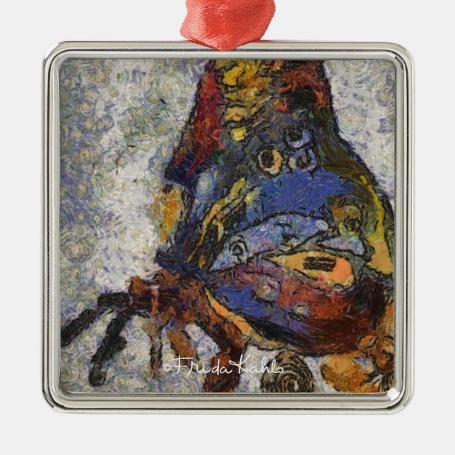 Ornement Métallique Frida Kahlo Butterfly Monet Inspiré (Devant)