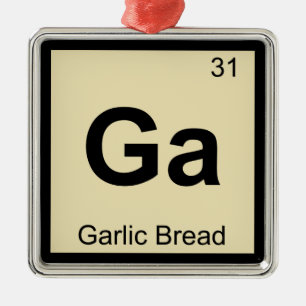 Ornement Métallique Ga - Chimie du pain d'ail Symbole de table périod