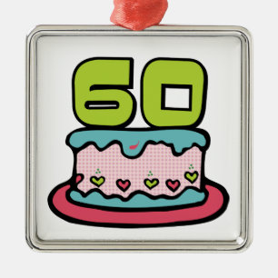 Ornement Métallique Gâteau d'anniversaire de 60 ans
