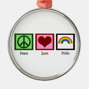 Ornement Métallique Gay pride d'amour de paix