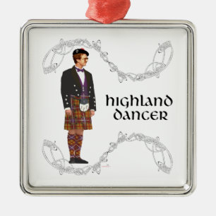 Ornement Métallique Gentilhomme Danseur Écossais des Highlands