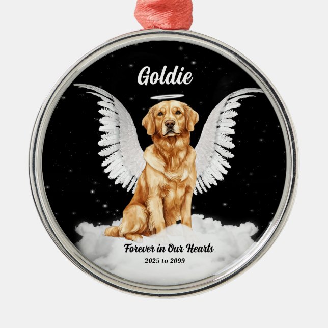 Ornement Métallique Golden Memories Gaurdian Angel Dog (Devant)