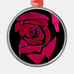 Ornement Métallique Gothique abstrait rose aquarelle art original