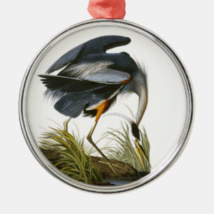 Ornement Métallique Grand héron bleu, John James Audubon