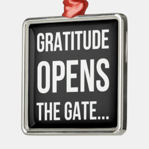 Ornement Métallique Gratitude ouvre la citation inspirante Gate