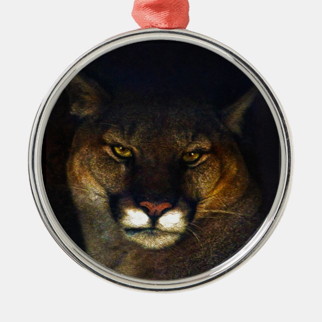 Ornement Métallique Gros Chat Cougar Mountain Lion Art Design (Devant)