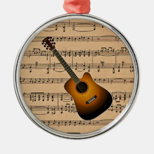 Ornement Métallique Guitare acoustique avec l'arrière - plan de