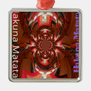 Ornement Métallique Hakuna Matata Halloween Masque Kaleidoscope Abstra