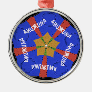 Ornement Métallique Hakuna Matata Iridiscent bleu