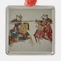 Harley 4205 f.366 chevaliers joutants, c.1445