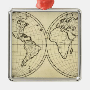 Ornement Métallique Hémisphère de double d'ensemble du monde