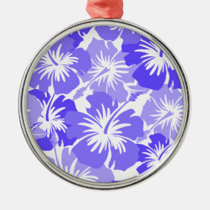 Ornement Métallique Hibiscus Hawaiian Floral Aloha Chemise Imprimer