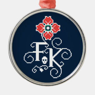 Ornement Métallique Hommage floral de Frida Kahlo  