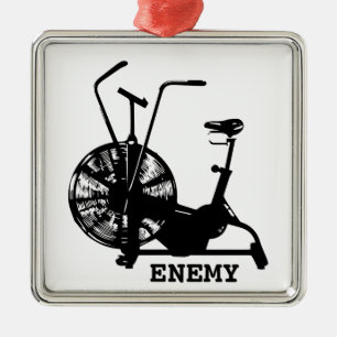 Ornement Métallique Humour de gym Noir Blanc Drôle Entraînement