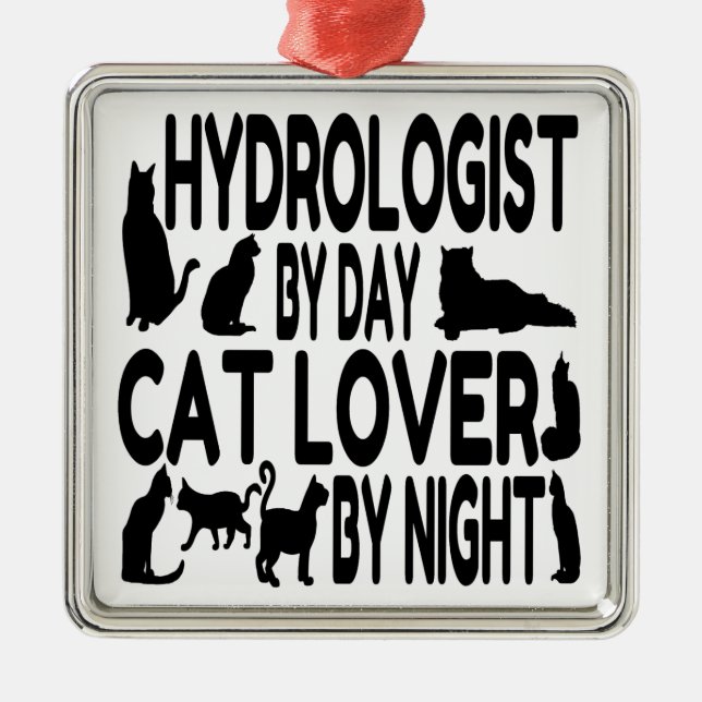 Ornement Métallique Hydrologue Amoureux des chats (Devant)