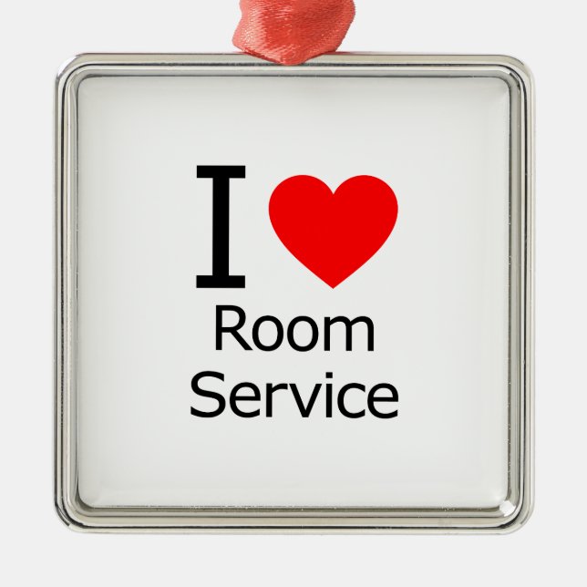 Ornement Métallique I Love Room Service (Devant)