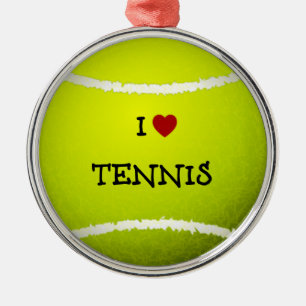 Ornement Métallique I Love Tennis - Tennis Ball