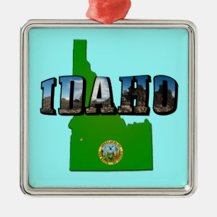 Ornement Métallique Idaho Carte, sceau et texte de l'image