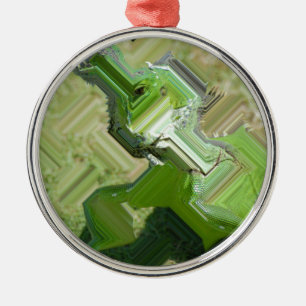 Ornement Métallique Iguane vert