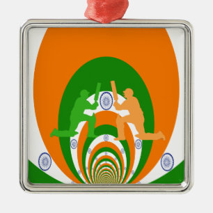 Ornement Métallique Inde Cricket Spirit Design abstrait