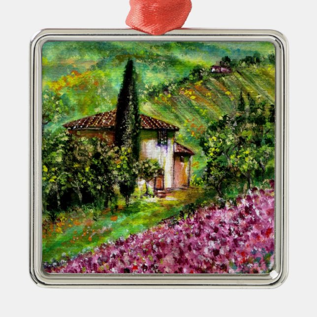 ORNEMENT MÉTALLIQUE IRISES EN TOSCANE (Devant)