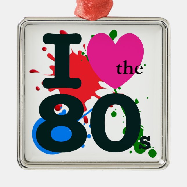 Ornement Métallique J'ai coeur les années 80 (Devant)