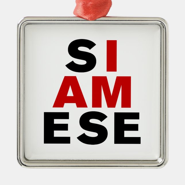 ORNEMENT MÉTALLIQUE JE SUIS SIAMESE (Devant)