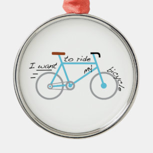 Ornement Métallique Je veux monter ma bicyclette