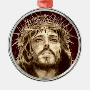 Ornement Métallique Jésus-Christ avec une couronne des épines