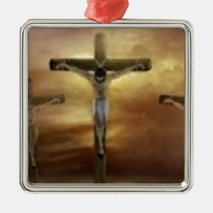 ORNEMENT MÉTALLIQUE JÉSUS SUR LA CROIX